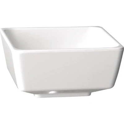 Afbeelding van Float melamine vierkante kom wit 13cm