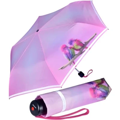 Afbeelding van Knirps 4Kids opvouwbare kinderparaplu met reflecterende rand, Rainbow Canaries, 90 cm