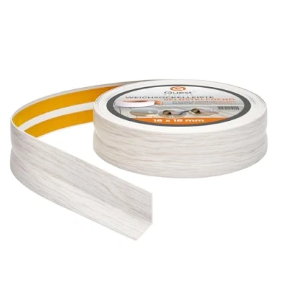 Afbeelding van Zelfklevende zachte plint, 18 mm x mm, kniklijst, eindlijst voor keuken, badkamer, afdichtingstape, pvc, flexibel, waterdicht, decoratief, lengte 5 meter, berk