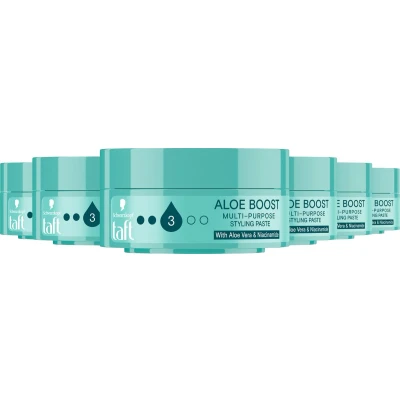 Afbeelding van Taft Aloe Boost Multipurpose Styling Paste Haarstyling 6 x 75ml Voordeelverpakking