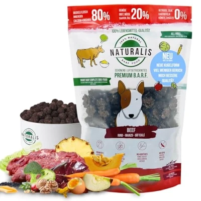 Afbeelding van Naturalis Smart 80 BARF droogbaarf hondenvoer 1 kg rundvlees alleen diervoer zonder toevoegingen graanvrij sojavrij glutenvrij hypoallergeen