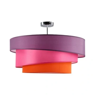 Afbeelding van Lindby plafondlamp 3lichts stof, metaal H: 36.8 cm E27 paars, roze, oranje, chroom