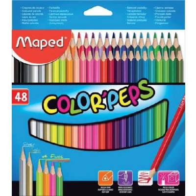 Afbeelding van Kleurpotlood Maped Color&#039;Peps set á 48 kleuren