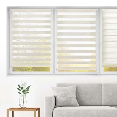 Afbeelding van Blindecor Indus dubbel rolgordijn klemfix zonder boren duo klemmfix linnen kleuren 75 x 220 cm (breedte lengte) stofgrootte 72 215
