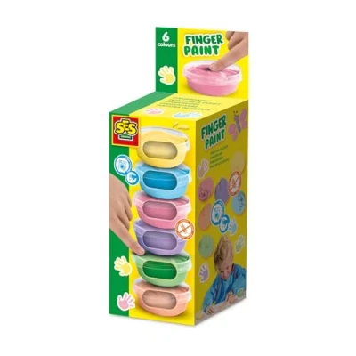 Afbeelding van Ses, Kleuren + verf voor doe het zelvers, Fingerfarbe Pastell 6 Farben x 45 ml (Pastelroze, Lila, Pastelgroen, Pastel oranje, Pastelblauw, Pastelgeel, 45 ml)