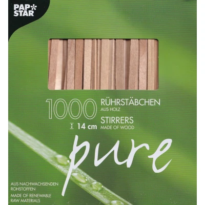 Afbeelding van roerstaafje uit hout, 14 cm, pak van 1000 stuks