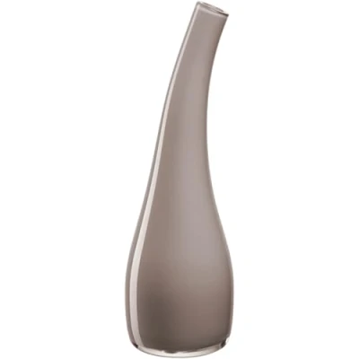 Afbeelding van LEONARDO HOME Arco 045270 Handgemaakte vaas met gebogen vorm, eenvoudig kunstwerk, elegantie voor thuis, vaas, hoogte 25 cm, taupe, 1 stuk