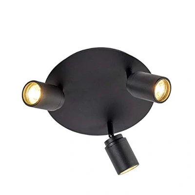 Afbeelding van QAZQA Moderne badkamer spot zwart 3 lichts IP44 Ducha