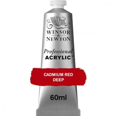Afbeelding van Winsor &amp; Newton 8840458 Professionele acrylverf, hoge dekking, kunstenaarskwaliteit, lichtecht 60ml tube, Cadmium Red Deep