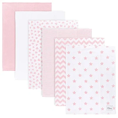 Afbeelding van Burp Doeken 6 Pack Grote 100% Katoen Washandjes Dubbellaags Burping Extra Absorberend en Zacht voor Jongens Meisjes door Comfortabele Cubs (Roze, van 6)