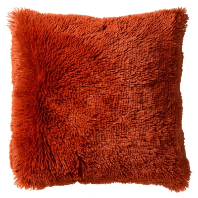 Afbeelding van Dutch Decor FLUFFY Sierkussen 60x60 cm superzacht XL kussen Potters Clay oranje