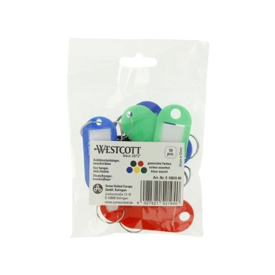 Afbeelding van Westcott sleutelhanger 10 stuks in polybag met verwisselbaar etiket AC E10655