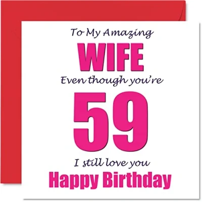 Afbeelding van Grappige 59e Verjaardagskaarten voor Vrouw 59 I Still Love You Gelukkige Verjaardagskaart van Man Partner, Negenenvijftig Vijftig Negende Banter Cadeaus, 145mm x Grap Humor Wenskaarten