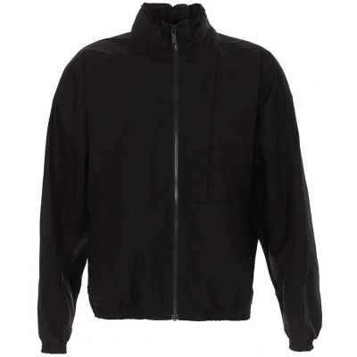 Afbeelding van Cotton Jacket with Elasticated Cuffs and Front Zip Closure Black
