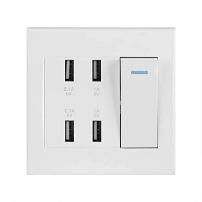 Afbeelding van Nikou USB stopcontact 4 poorten schakelbesturing oplader (220 250 V) 5 V 2,1 A / 1A 4100 mA