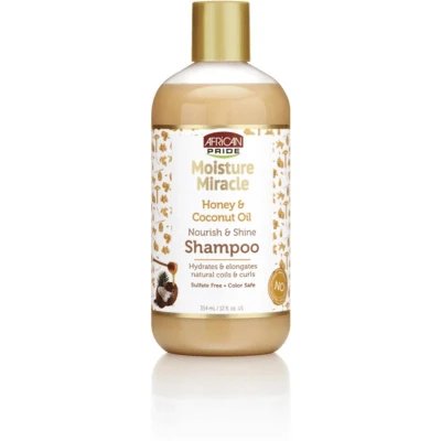 Afbeelding van African Pride Moisture Miracle Honey &amp; Coconut Oil Nourish Shine Shampoo 384ml