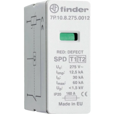 Afbeelding van Finder 7P.10.8.275.0012 Insteekbare overspanningsafleider Overspanningsbeveiliging voor: Verdeelkast 20 kA 1 stuk(s)