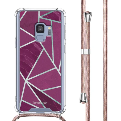 Afbeelding van Samsung Galaxy S9 Hoesje Kunststof iMoshion Softcase/Koordhoesje/Backcover Bordeaux Graphic Telefoonhoesje