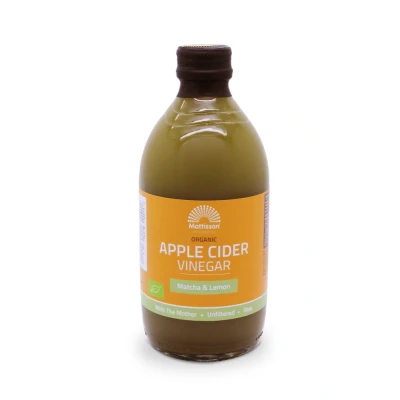 Afbeelding van Mattisson Biologische Apple Cider Vinegar (appelazijn) Matcha &amp; citroen 500 ml