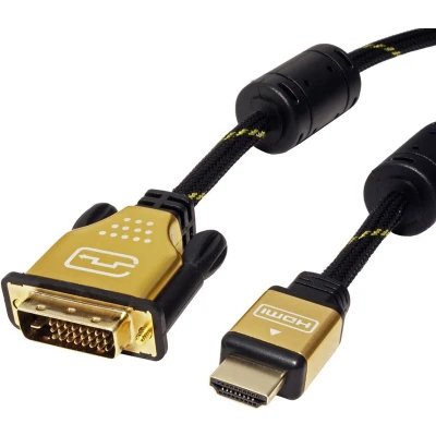 Afbeelding van Roline hoge kwaliteit DVI D Dual Link HDMI kabel 1 meter