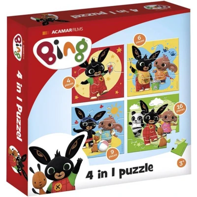 Afbeelding van Bambolino Toys Bing 4 in 1 Kartonnen Puzzelset 19091