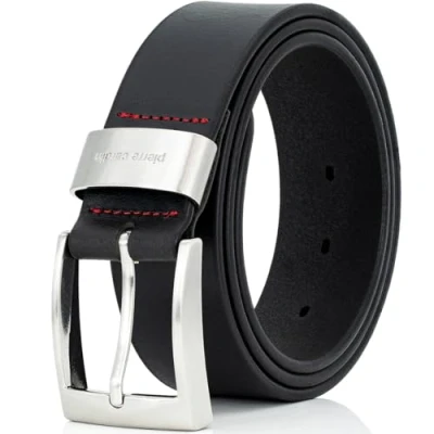 Afbeelding van Pierre Cardin Heren leren riem/Heren riem, volnerf lederen riem XL met metalen lus, Zwart, 95
