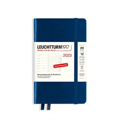 Afbeelding van LEUCHTTURM1917 365686 weekkalender &amp; notitieboek Pocket (A6) 2023, 12 maanden, marineblauw, Duits