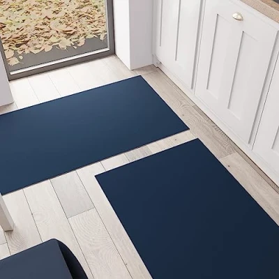 Afbeelding van PETTI Artigiani Italiani Keukentapijt, keukenloper, wasbaar, antislip, eenkleurig, 52 x 380 cm, blauw, 100% Made in Italy
