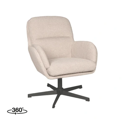 Afbeelding van LABEL51 Moss draaibare fauteuil bouclé naturel Boucle