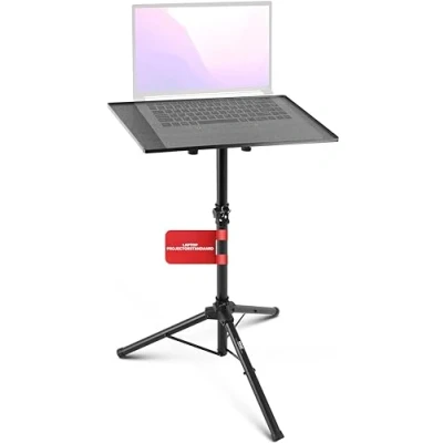 Afbeelding van Pyle Universele periele apparaathouder projectorstandaard, computerstandaard, draagbare studio standaard voor DJ apparatuur, in hoogte verstelbaar. Perfect scène of PLPTS4