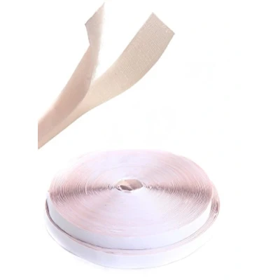 Afbeelding van TUKA 25 meter x 25mm Klittenband Zelfklevend (25 m Haakband &amp; Lusband), Extra Sterke Klittenbandsluiting, mm Brede Haak Lus Band, Achterkant Klevende, Beige, TKB5008 beige