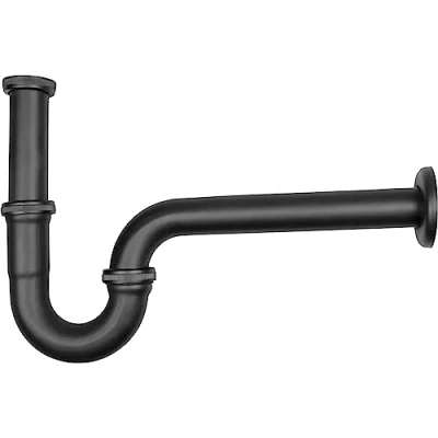 Afbeelding van Cornat T3175021 Buizengeursluiting voor wastafels 1 1/4 inch x 32 mm metaal zwart onderhoudsvriendelijk en corrosiebestendig/buisifon wastafels/afvoerverbinding