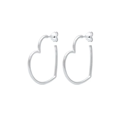 Afbeelding van Elli Heart Oorbellen silvercoloured, Dames, Maat: One Size, Silver coloured