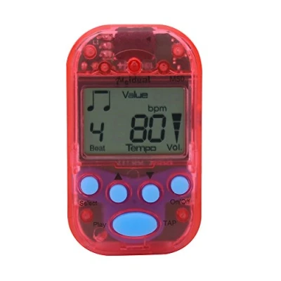 Afbeelding van Portable Mini Metronome Multi functional Clip On Digital Beat Tempo for Piano, Violin, Guitar, Trap Drum (Red)