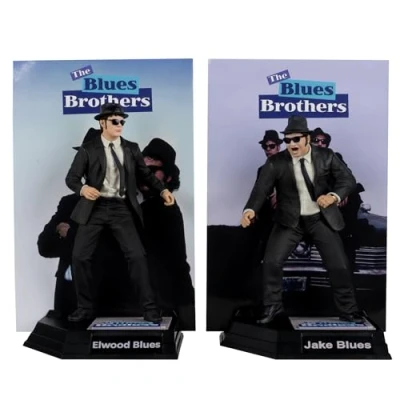 Afbeelding van The Blues Brothers Movie Maniacs PVC Statue 2 Pack Jake &amp; Elwood (Gold Label) 15 cm