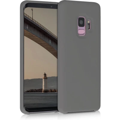 Afbeelding van kwmobile telefoonhoesje geschikt voor Samsung Galaxy S9 Hoesje met siliconen coating Smartphone case in steengrijs