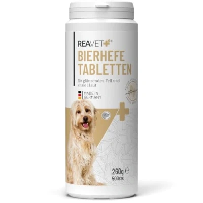 Afbeelding van ReaVET Biergist tabletten voor Honden Dagelijks aanbod van belangrijke voedingsstoffen‎ Wordt goed verdragen en geaccepteerd‎ 500 stuks