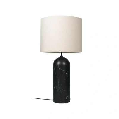 Afbeelding van GUBI Gravity XL vloerlamp zwart marmer/canvas, low