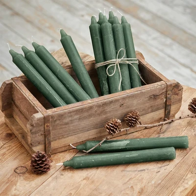 Afbeelding van LOBERON Kaars set van 12 Bauceau groen