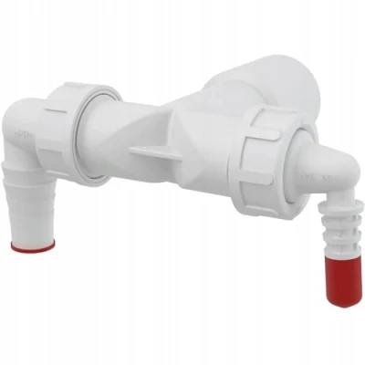 Afbeelding van Alcaplast P156Z dubbele aansluiting DN40/32 en 8 23 met terugslagkleppen