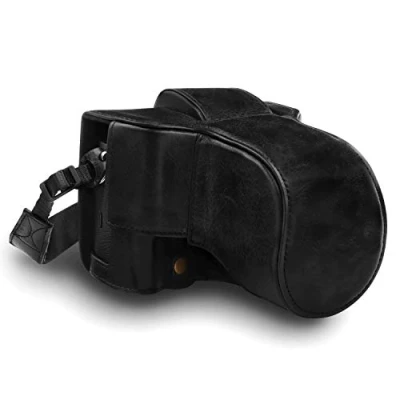 Afbeelding van MegaGear MG1550 Ever Ready leren camera case voor Fujifilm X T3 (xf23mm, xf56mm &amp; 18 55mm lens), zwart