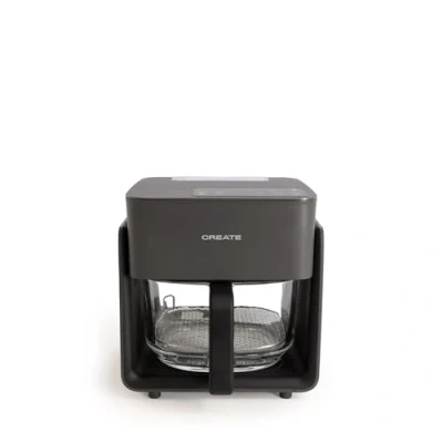Afbeelding van CREATE Air Fryer Mist Friteuse zonder olie, 4,2 l, met zwarte waterstomer, capaciteit 5 6 porties, programma&#039;s, glazen schaal, tijd en temperatuurcontrole, 1300 W