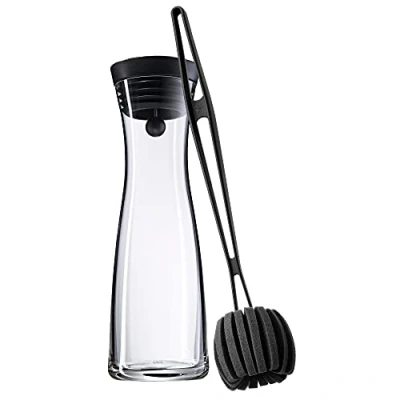 Afbeelding van WMF Basic waterkaraf met reinigingsborstel, glazen karaf, 1 liter, siliconen deksel, CloseUp sluiting