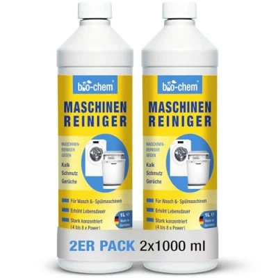 Afbeelding van bio chem Machinereiniger, 2 x 1000 ml, voor wasmachine en vaatwasser, geurneutraal zacht, vloeibare intensieve reiniger het interieur van vaatwassers wasmachines, Made in Germany
