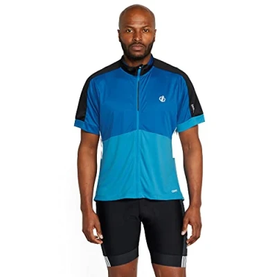 Afbeelding van Het Dare2B Protraction II T shirt met korte mouwen en volledige rits heren lichtgewicht Q Wic Plus Blauw