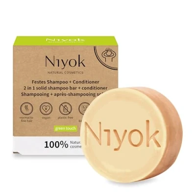 Afbeelding van Niyok Green Touch Shampoo Conditioner bars 80G Plastic Free Nourishing Haircare Eco Friendly
