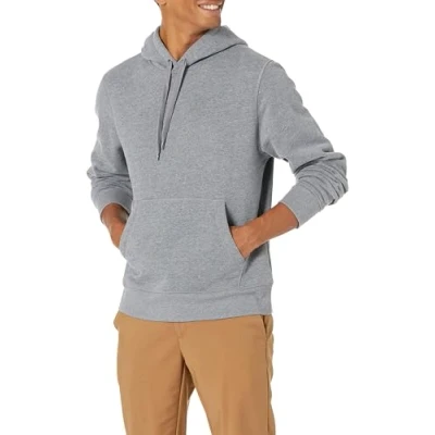 Afbeelding van Amazon Essentials Men&#039;s Fleecetrui met capuchon (verkrijgbaar in grote en lange maten), Heidegrijs, L