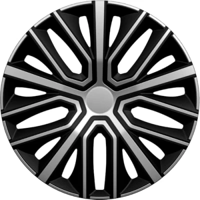 Afbeelding van Wieldoppen SINUS SB 16 inch zilver/zwart. Set a 4 stuks (CONTROLEER UW BANDENMAAT en lees a.u.b. de onderstaande, uitgebreide tekst!)