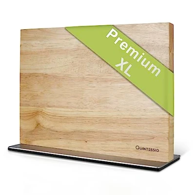 Afbeelding van QUINTESSIO XL messenblok zonder messen magnetische messenhouder magnetisch houten knife holder hout licht eikenhout