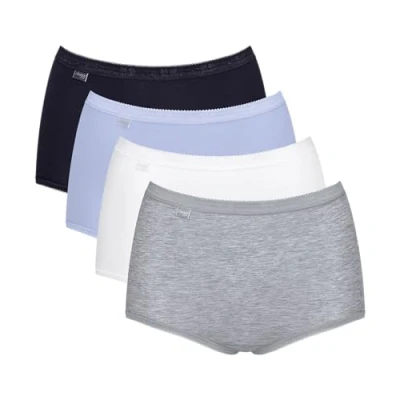 Afbeelding van sloggi Basic+ maxislip (set van 4) donkerblauw/grijs/wit/lavendel